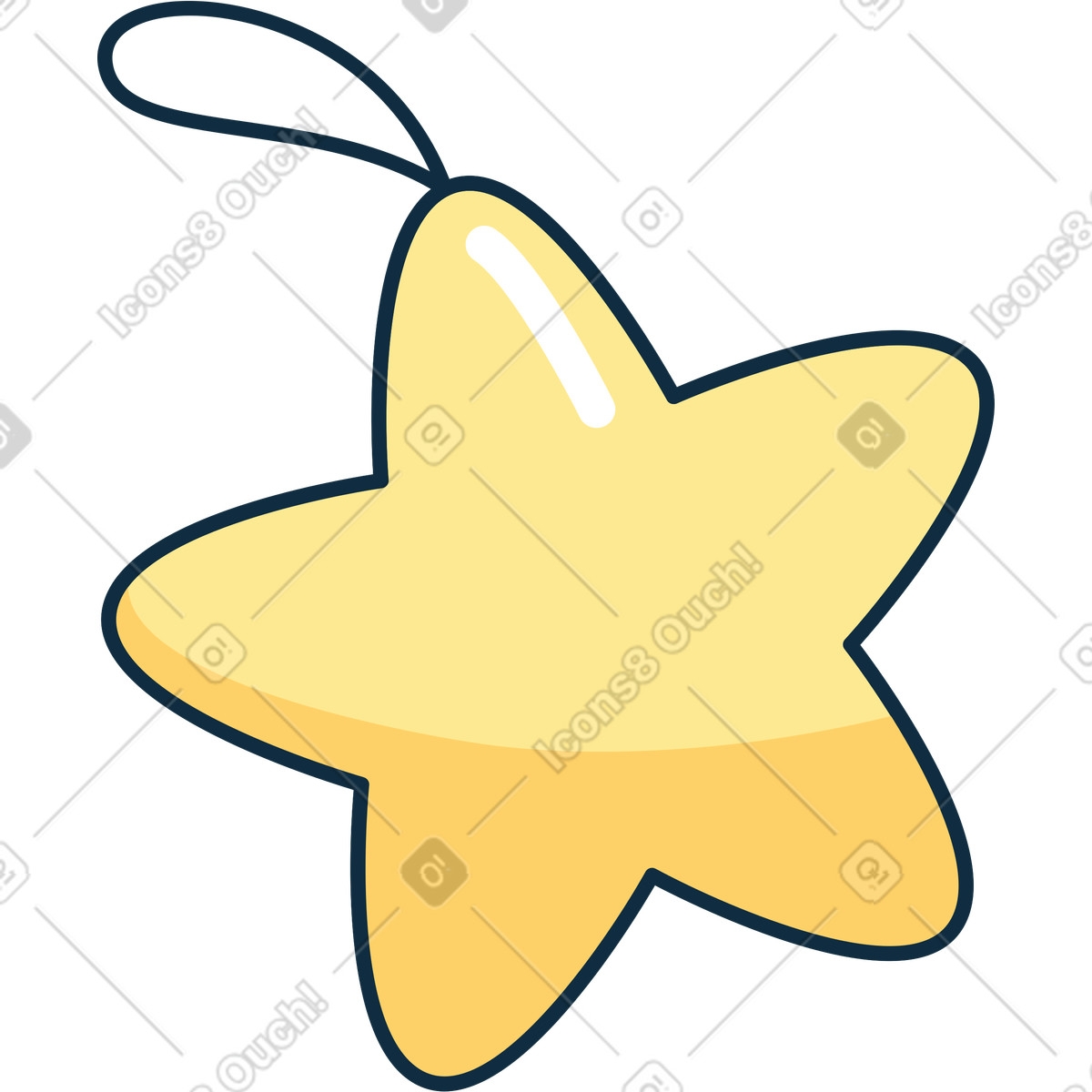 Illustration Étoile de jouet noël dans le style Bubble gum à télécharger aux formats PNG, SVG