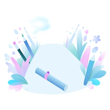 A scenic path lined with various drawing tools such as pencils, brushes, and rulers is leading towards a diploma placed prominently on the ground. The diploma is illuminated by a spotlight, casting a soft glow on its surface. On either side of the path, vibrant grass and small flowers add color to the scene, creating a visually appealing atmosphere. The drawing tools are arranged neatly along the edges, guiding the viewer's attention towards the diploma at the end of the path.