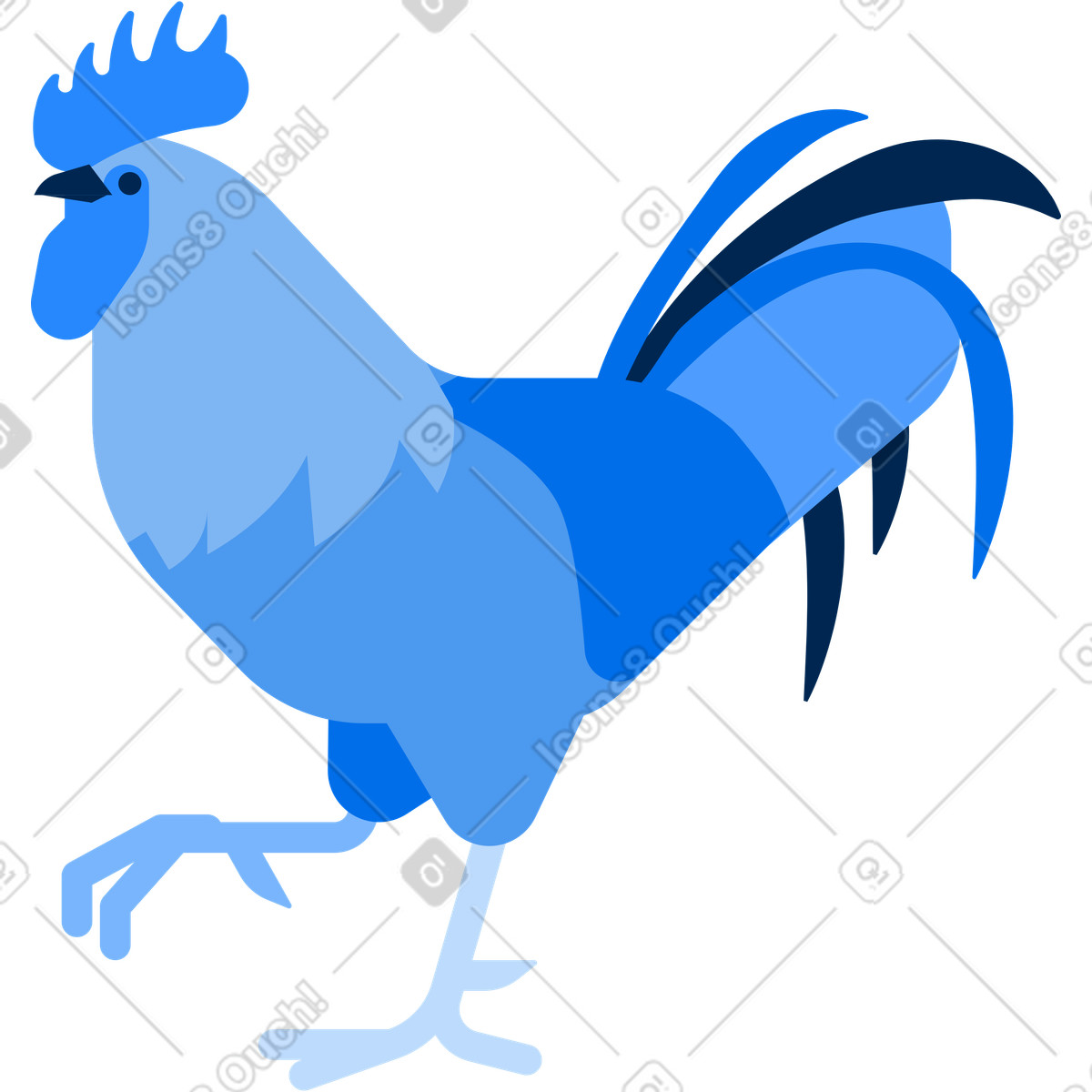 Hahn-Illustration im Urban-Stil als Download in PNG, SVG