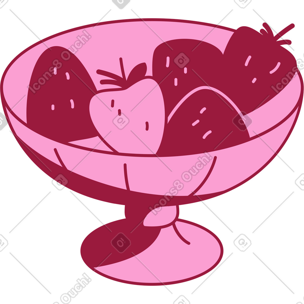 Ilustración Tazón de fresa en estilo Storyline a descargar en PNG y SVG