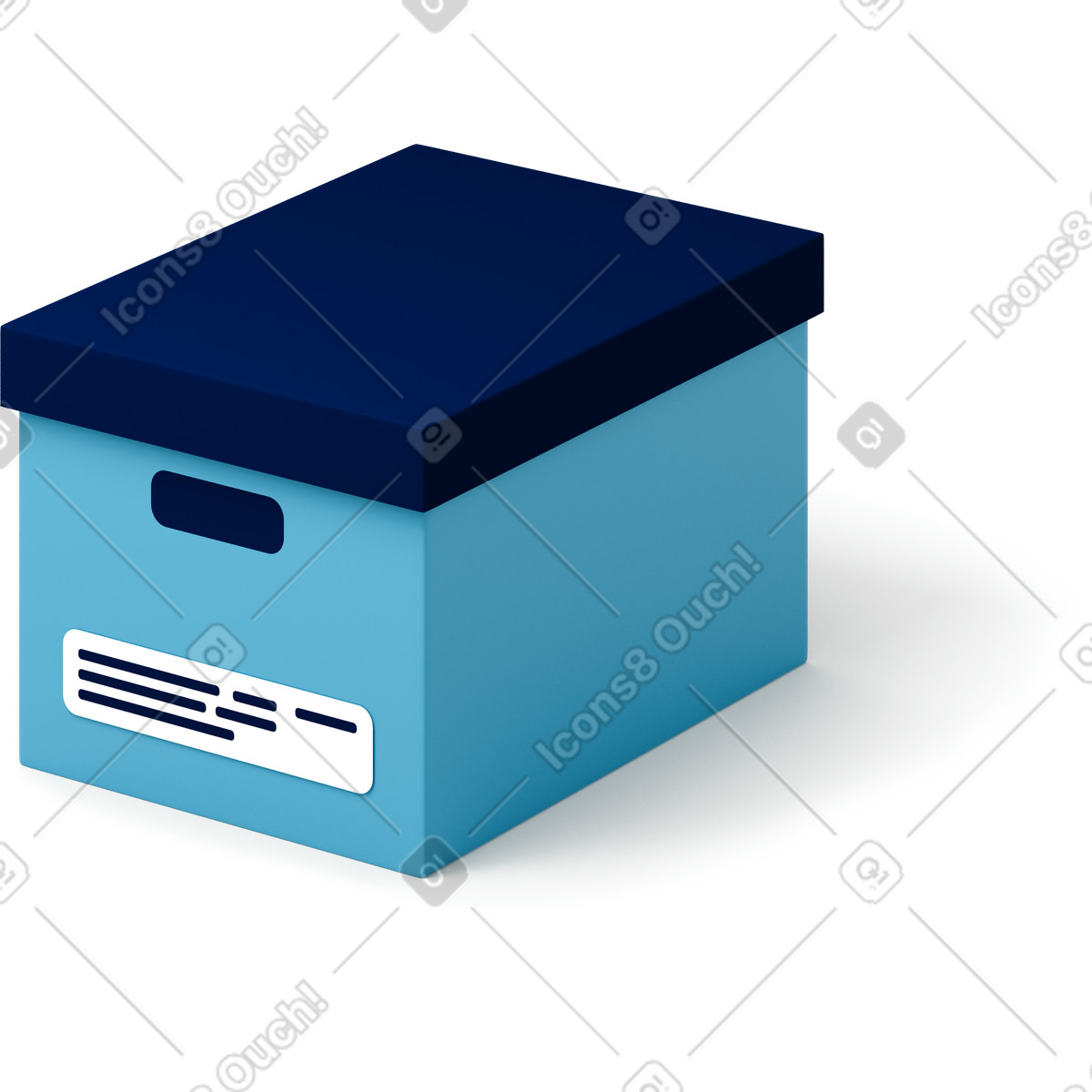 Ilustración Blue archive cardboard box en estilo 3D Flame a descargar en PNG y SVG