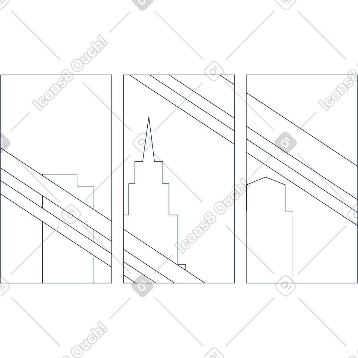 Ansichtslinie-Illustration im Urban Line-Stil als Download in PNG, SVG