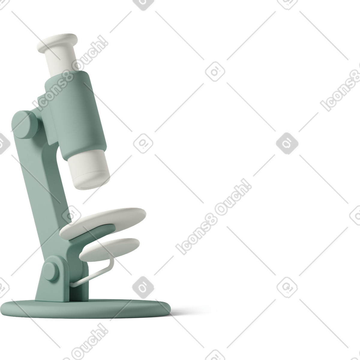 3D Casual life スタイルの Green microscope のイラストをPNG、SVG形式でダウンロード