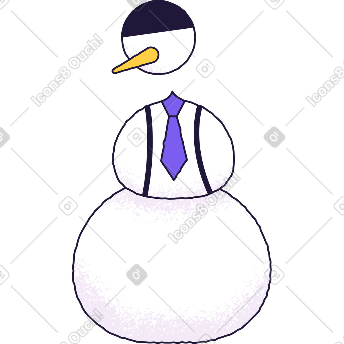 Ilustración Snowman en estilo Conifer a descargar en PNG y SVG