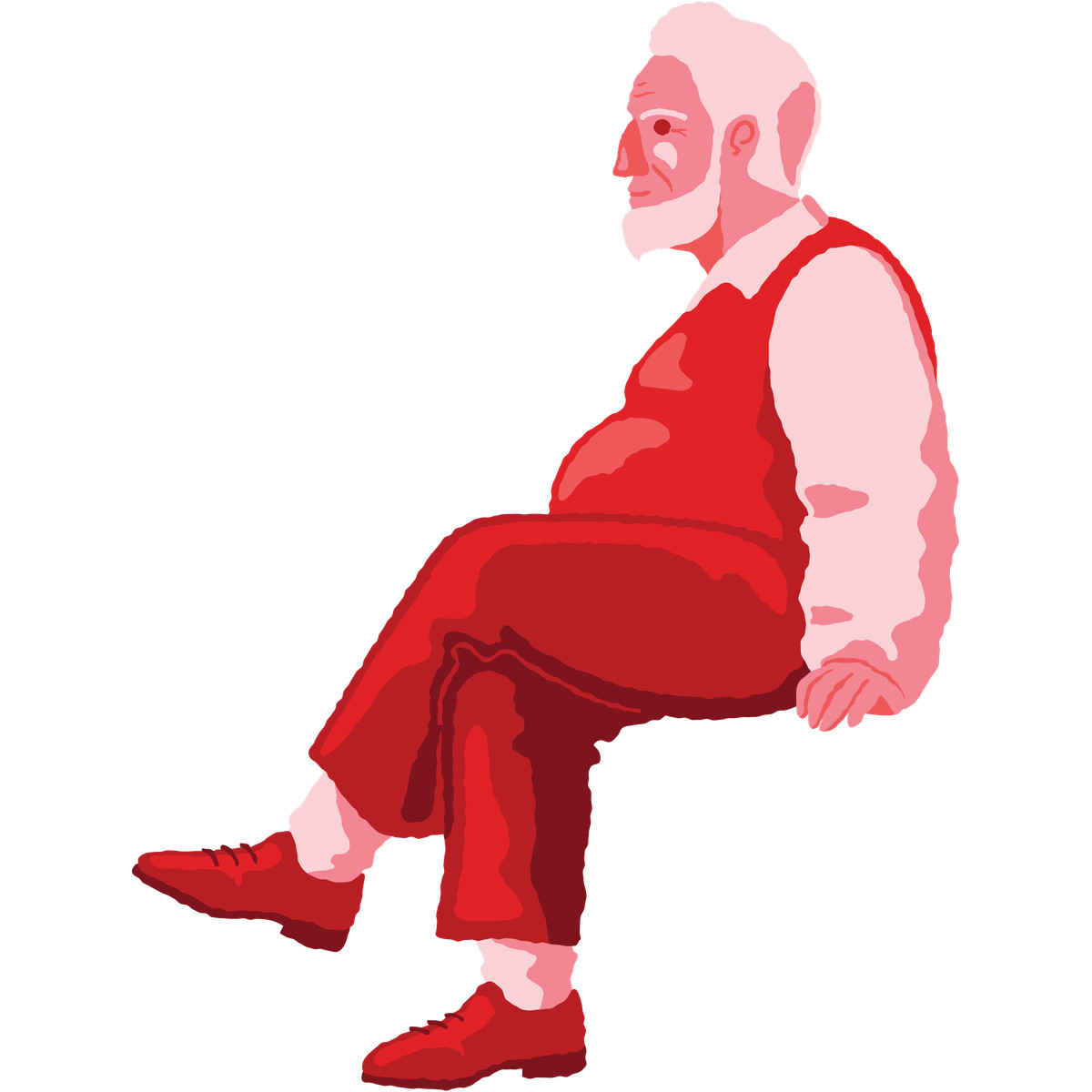 Cherry スタイルの Old man sitting side view のイラストをPNG、SVG形式でダウンロード