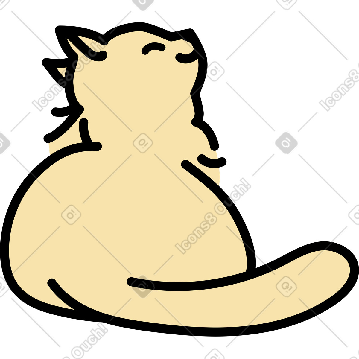 Ilustração de Gato fofo em no estilo Notes para baixar em PNG, SVG
