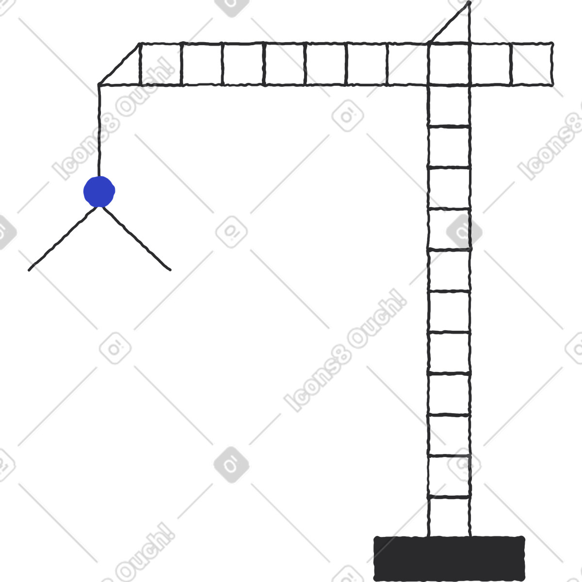 Illustration Grue de construction dans le style Pablo à télécharger aux formats PNG, SVG