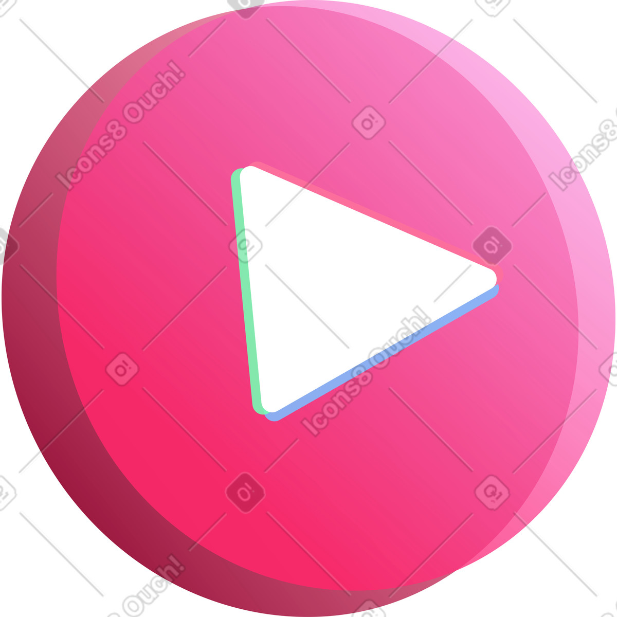 Ilustración Botón de play en estilo Neon a descargar en PNG y SVG