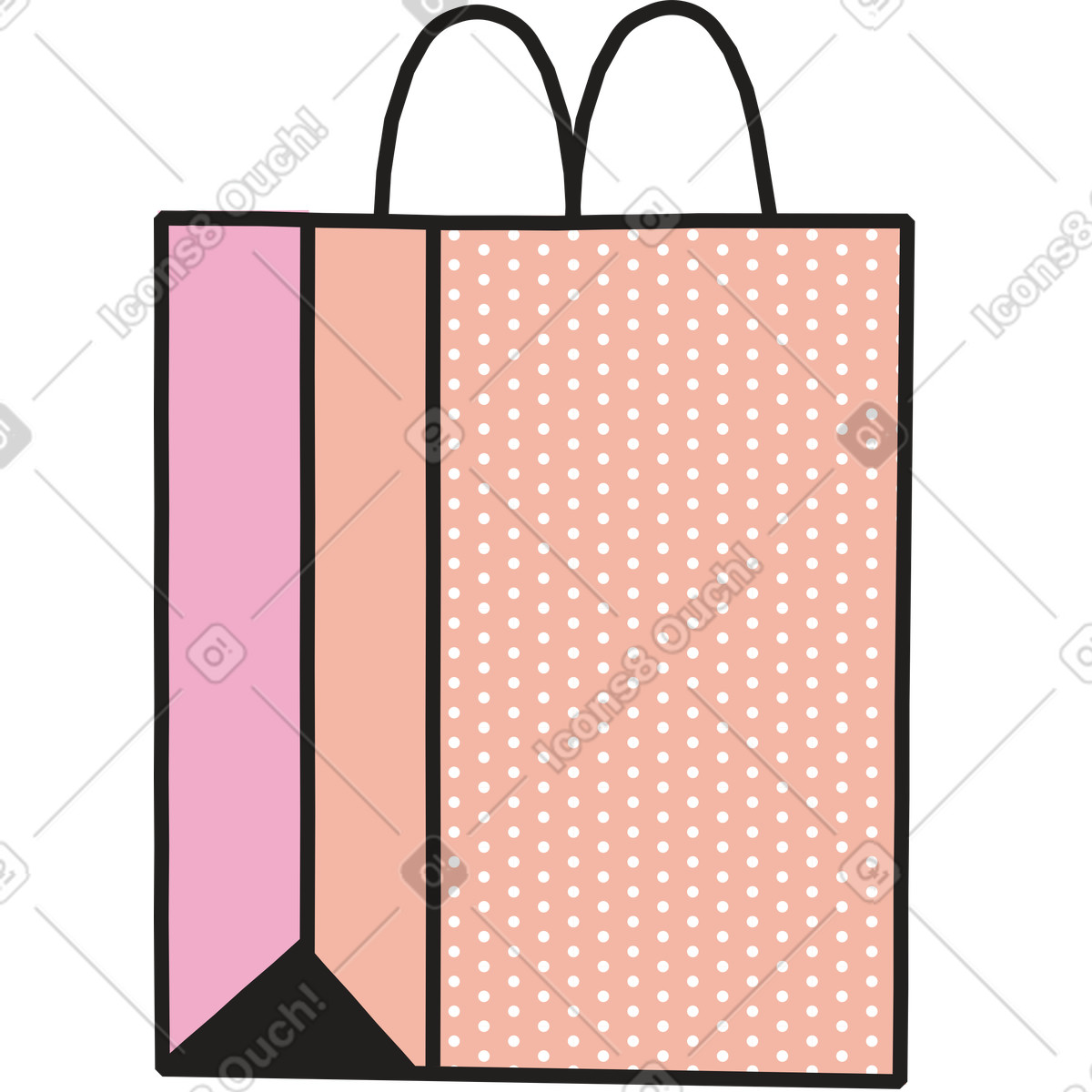 Ilustración Bolsa de lunares beige en estilo Dazzle a descargar en PNG y SVG