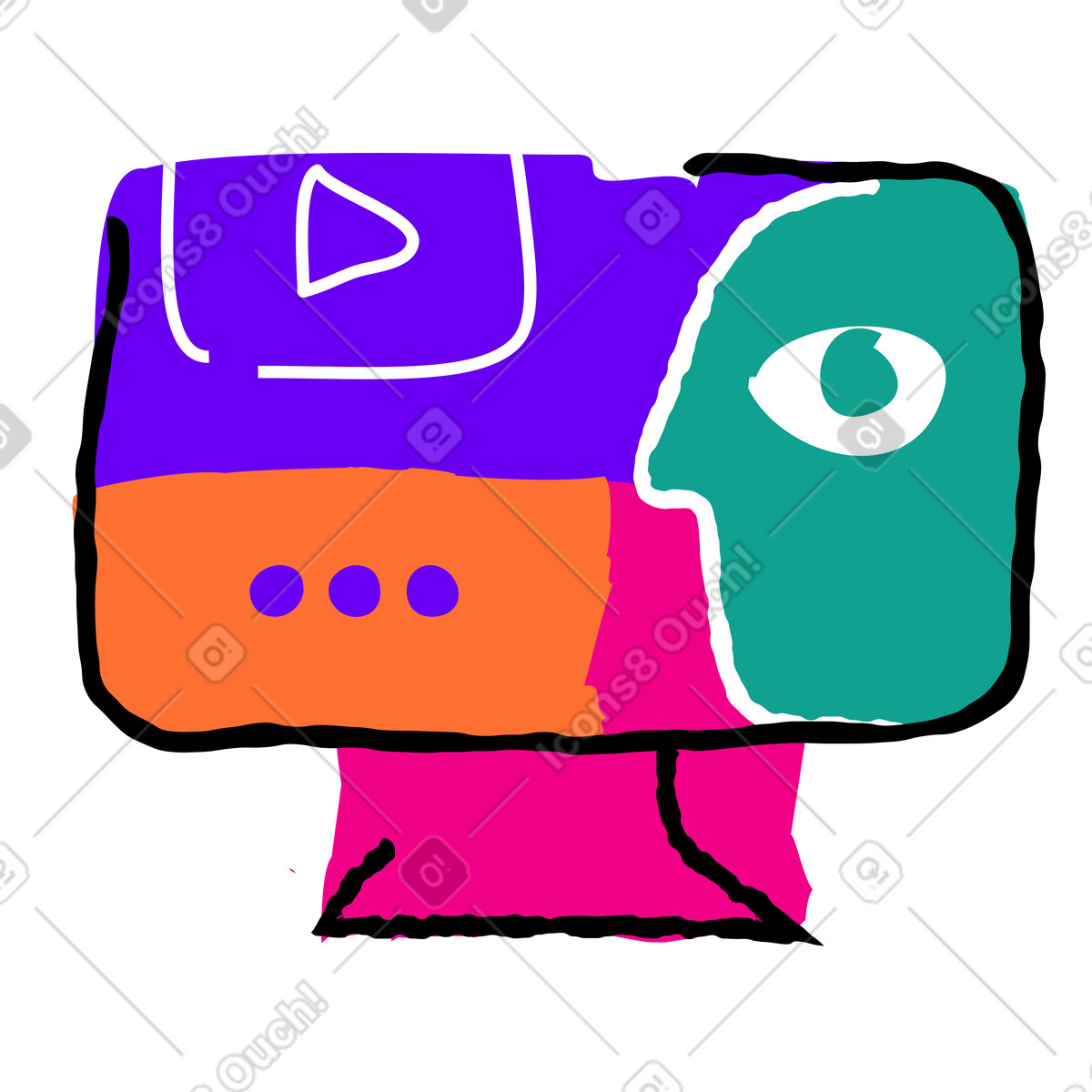 Puzzle スタイルの ブロガー のアニメーションイラストをGIF、Lottie (JSON)、AEでダウンロード