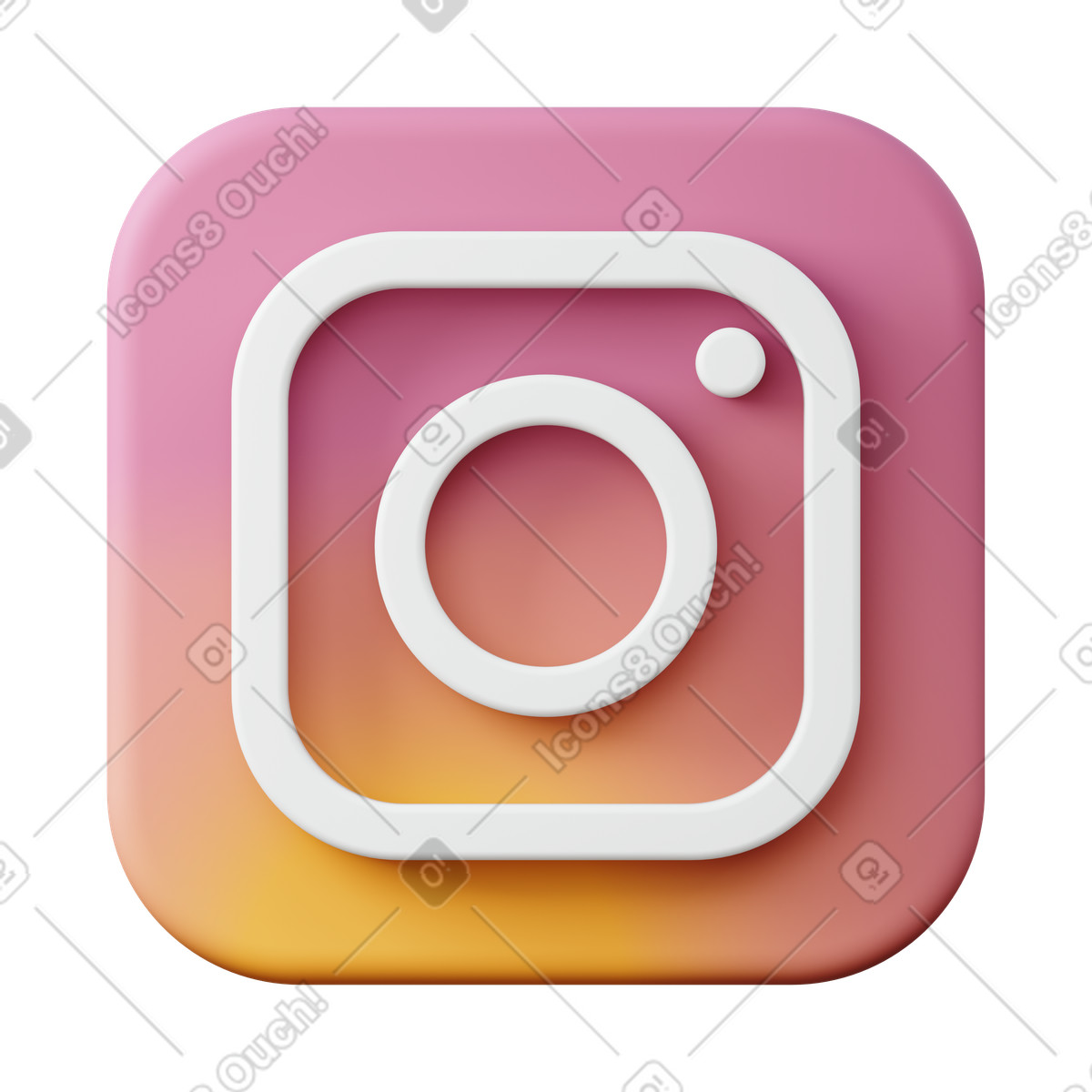 3D Sugary スタイルの Instagram のイラストをPNG、SVG形式でダウンロード