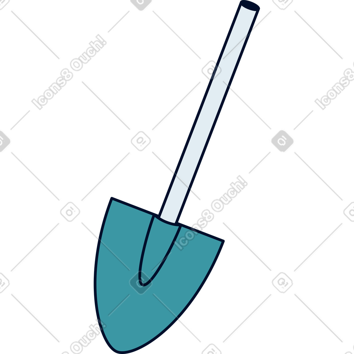 Pala illustrazione in stile Teal scarica in PNG, SVG