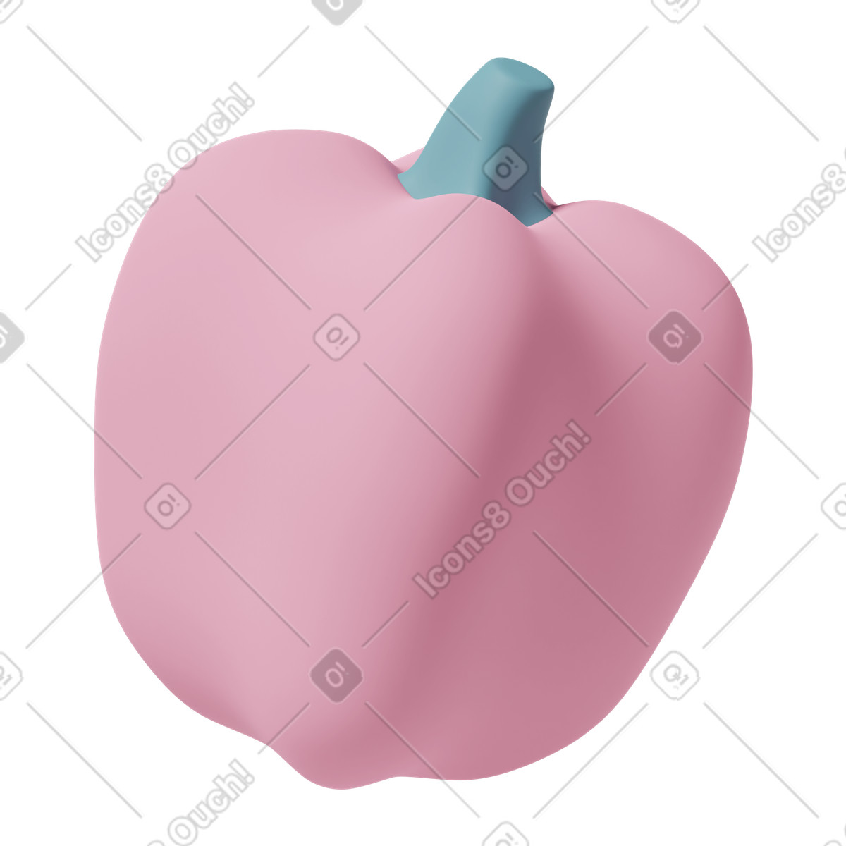 3D Casual life スタイルの Pink bell pepper のイラストをPNG、SVG形式でダウンロード