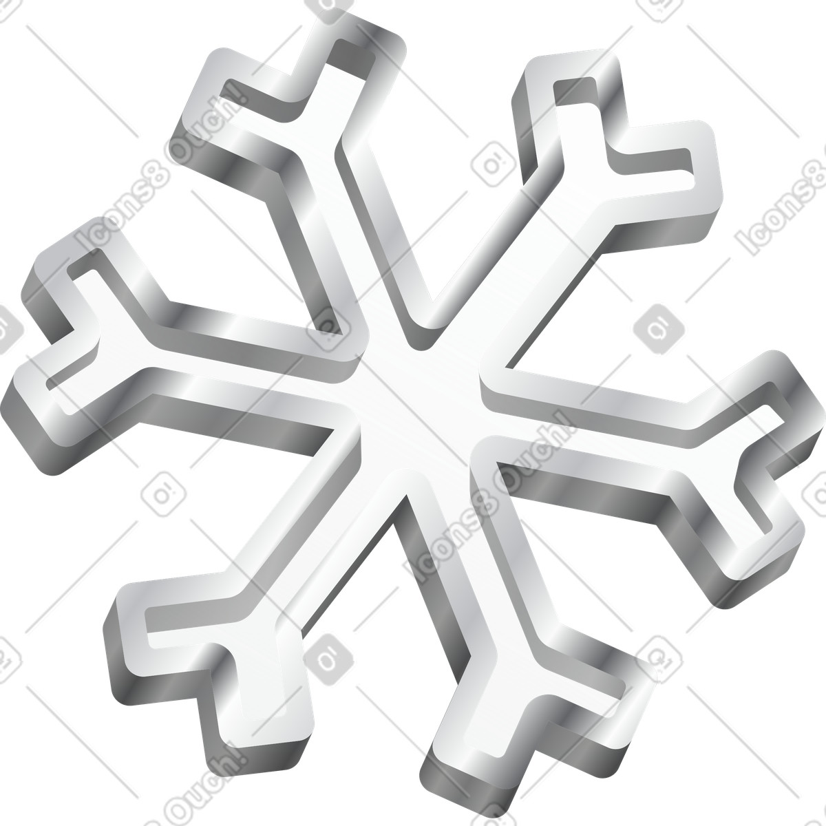 Schneeflocke-Illustration im Token-Stil als Download in PNG, SVG
