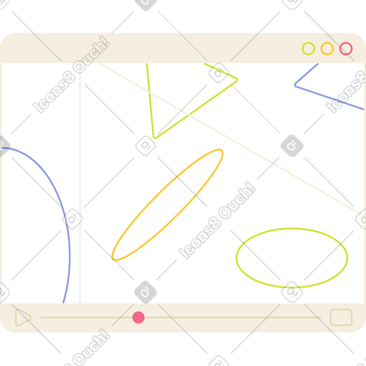 Ilustración Reproductor multimedia en el navegador estilo Juicy a descargar PNG y SVG