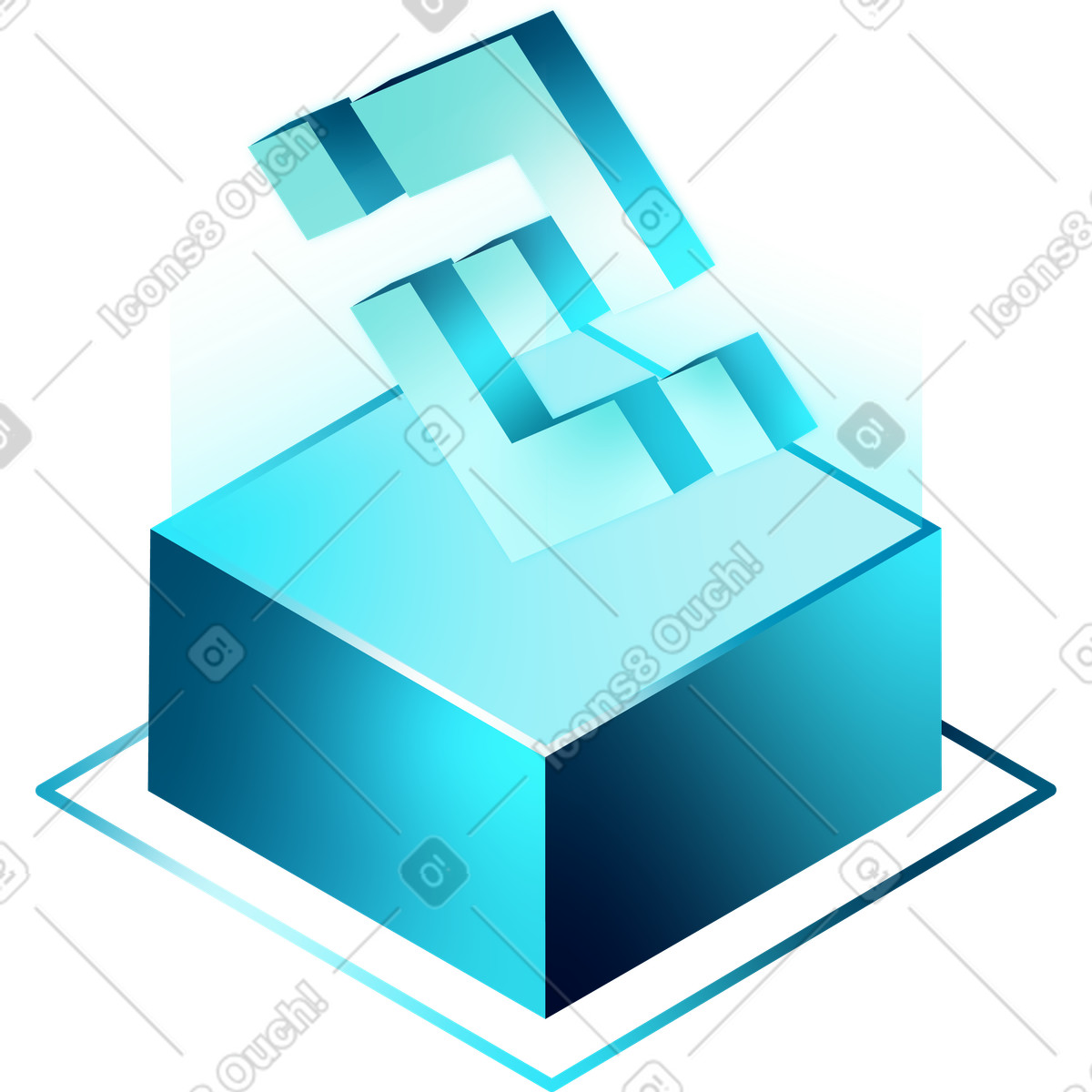 Illustration Isometric binance icon dans le style Glare à télécharger aux formats PNG, SVG