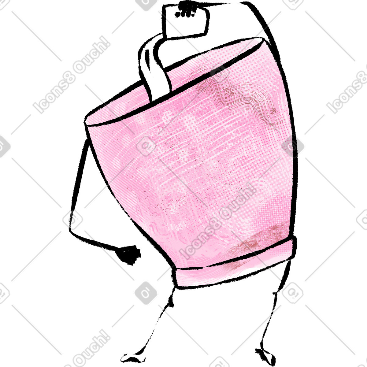 Cup of coffee illustration in Doobry style download in PNG, SVG