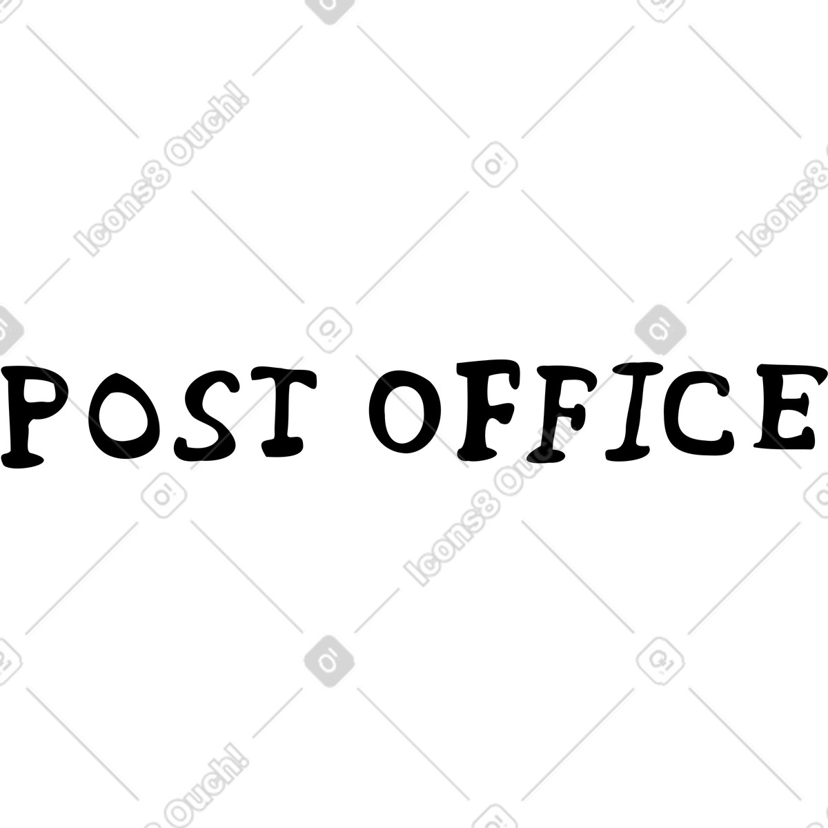 Post office text illustration in Marks style download in PNG, SVG