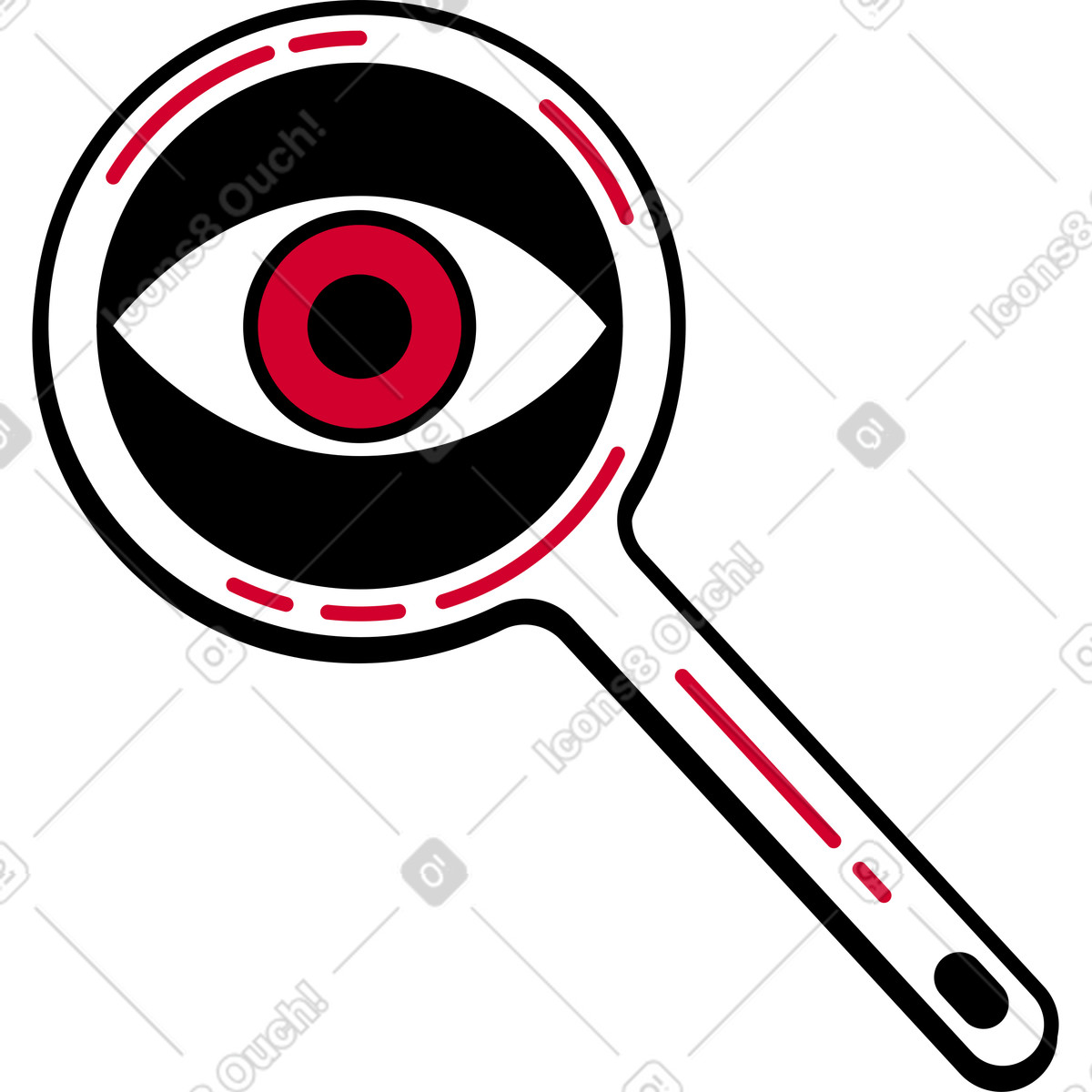Magnifying glass with an eye-Illustration im Ruby-Stil als Download in PNG, SVG