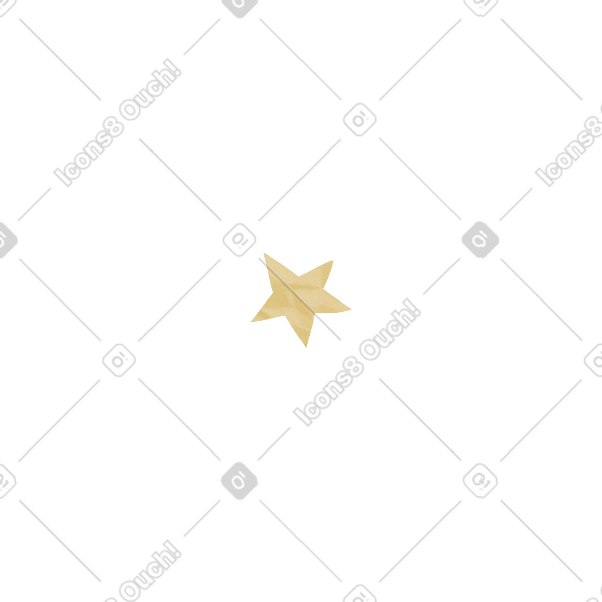 Gold star with textured crumpled paper effect-Illustration im Papery-Stil als Download in PNG, SVG