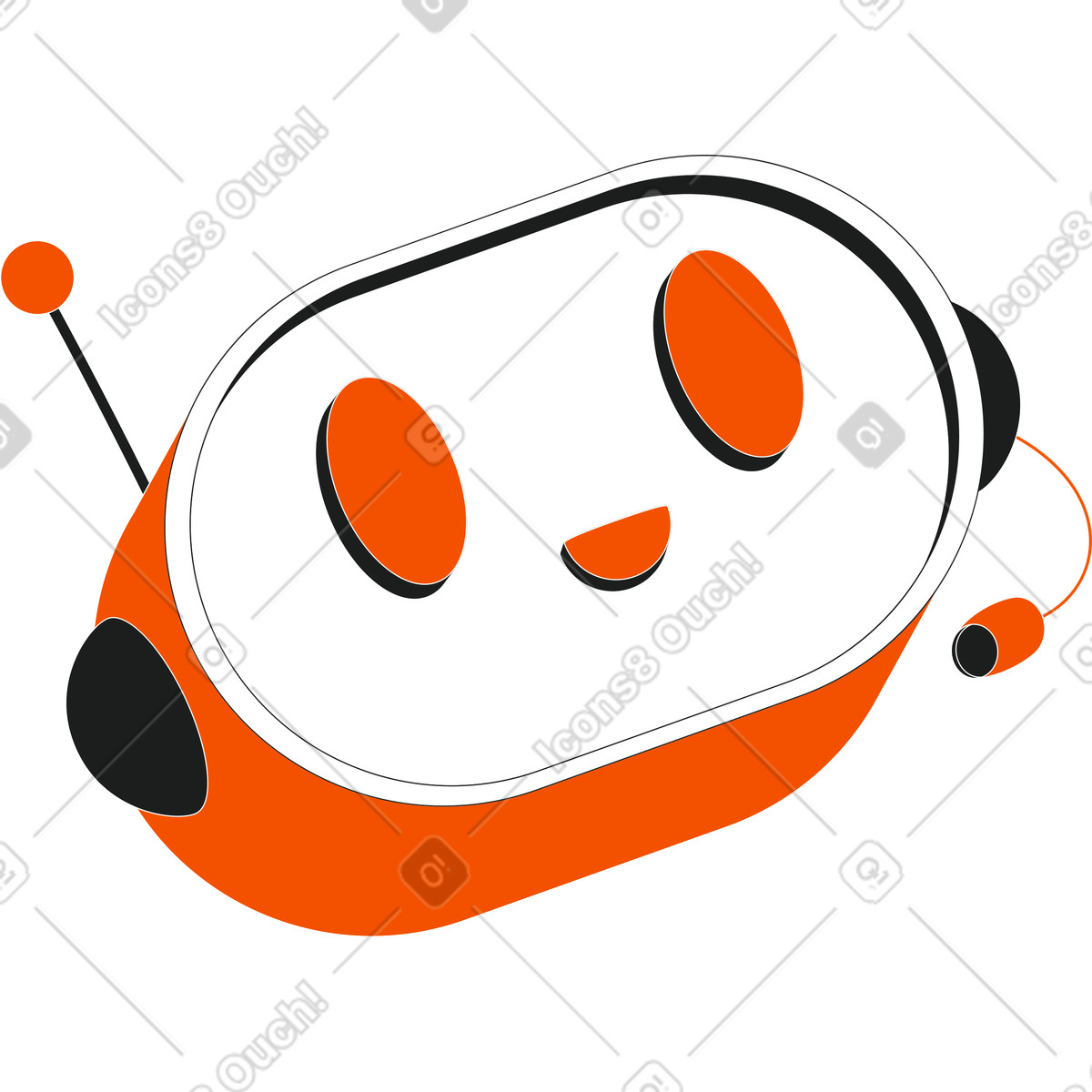 Chat bot illustration in Strict style download in PNG, SVG