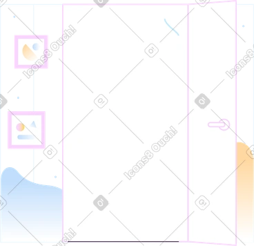 Striped background with closed door PNG, SVG