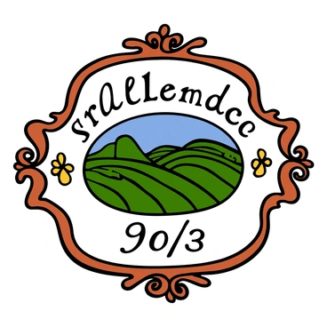 A close-up of a wine label featuring a classic vintage design. The label has ornate borders and intricate floral patterns in soft earth tones. In the center, there is an elegant illustration of a vineyard landscape with rolling hills and grapevines. The brand name is displayed prominently at the top in an elegant cursive font, while the vintage year is positioned at the bottom in an ornate serif font. The overall layout is balanced and harmonious, conveying a sense of tradition and refinement.