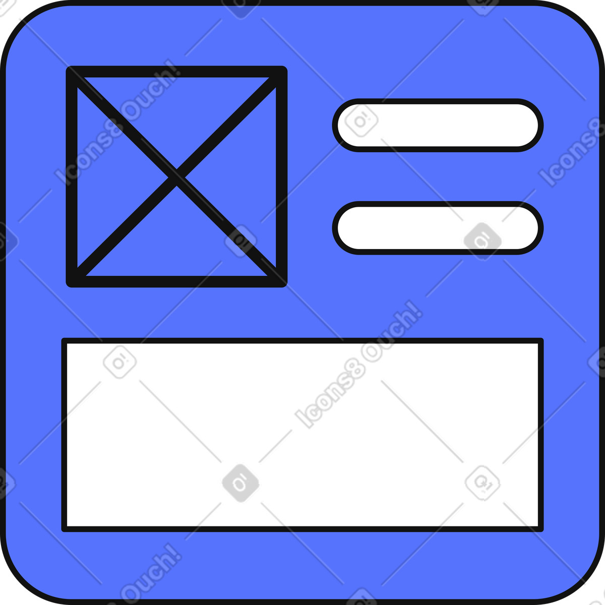 下载 Main 风格的 Wireframe layout for web page with image and text blocks 插画，支持 PNG、SVG 格式