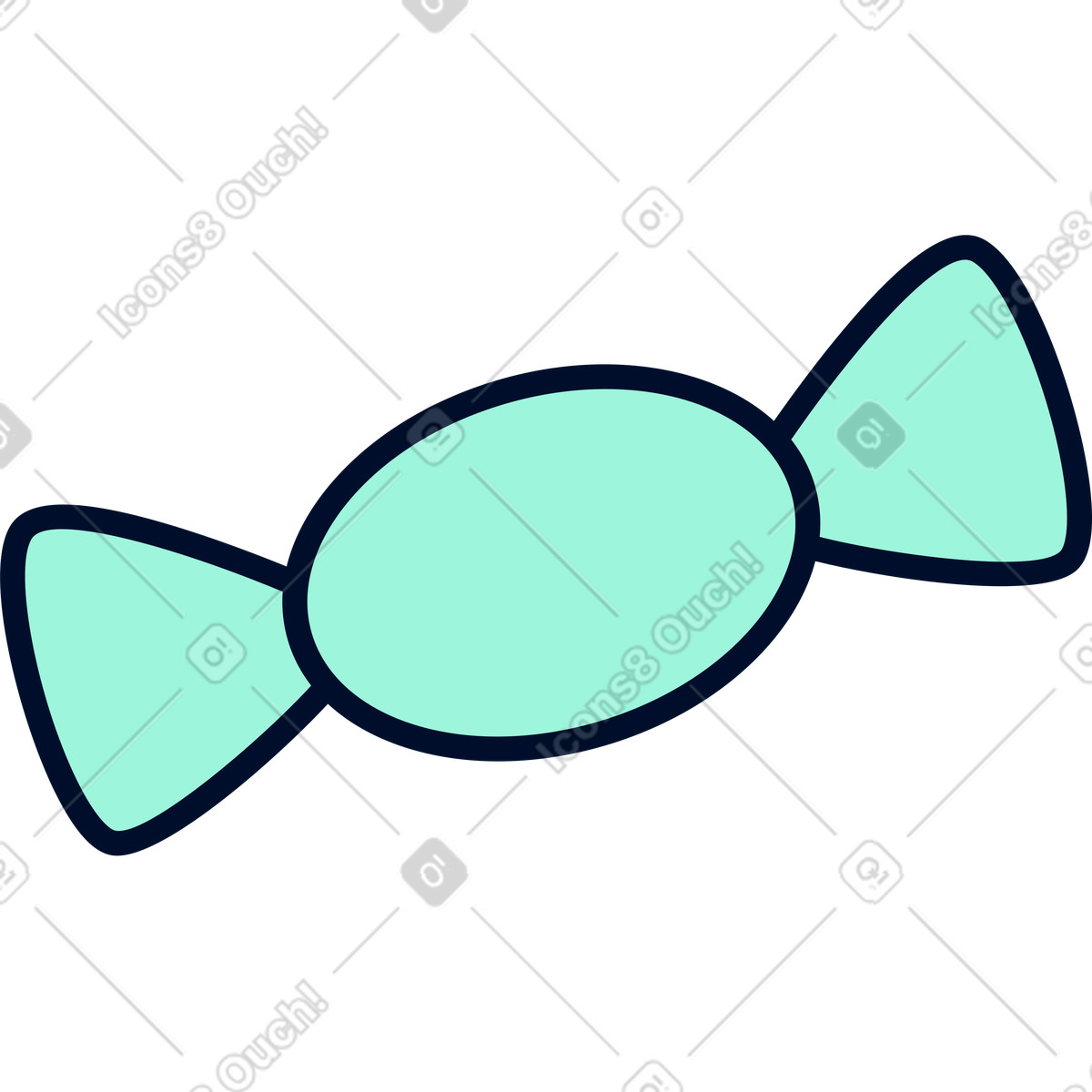 Süßigkeiten-Illustration im Teal-Stil als Download in PNG, SVG