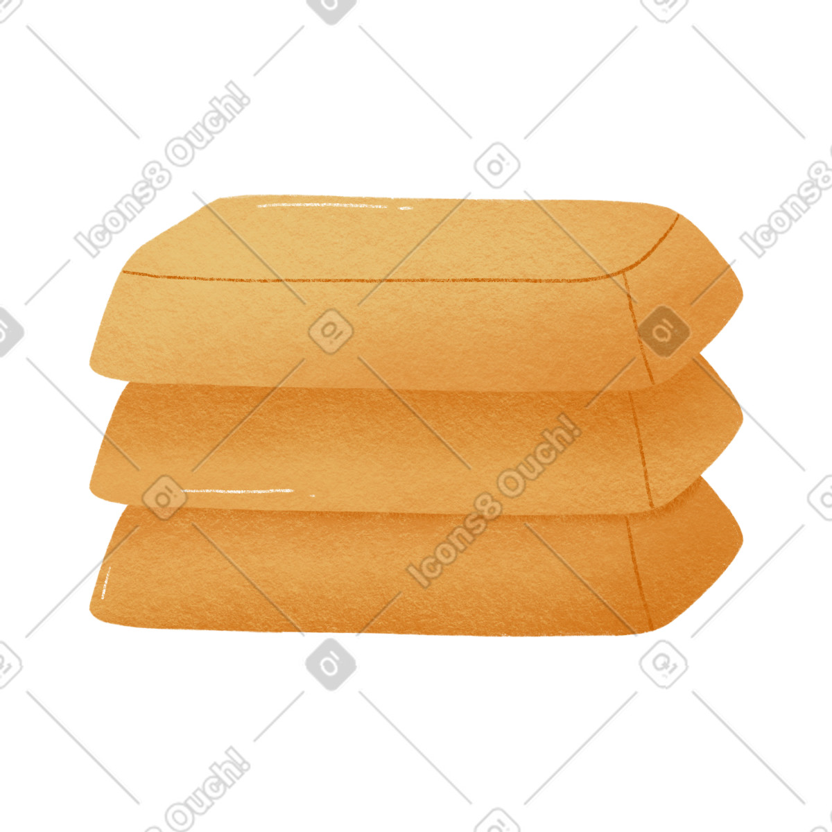 Ilustração de Three bars of gold lying on top each other em no estilo Woolly para baixar em PNG, SVG
