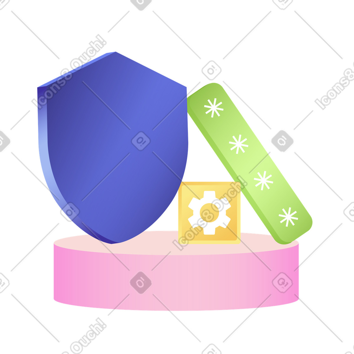 Levels スタイルの シールドによるパスワード保護 のイラストをPNG、SVG形式でダウンロード