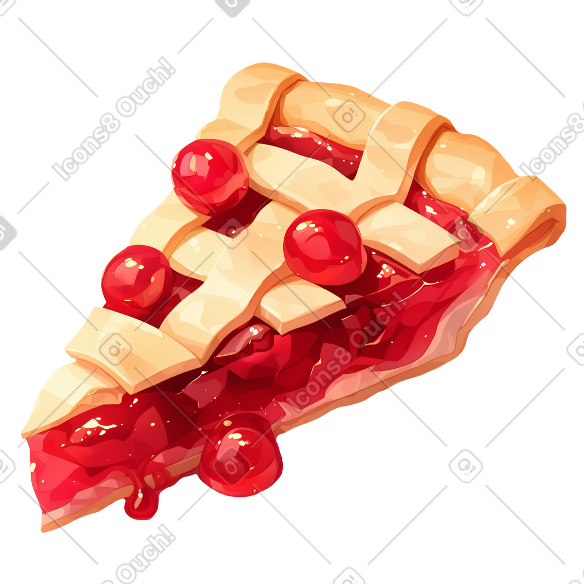Ilustración Slice of cherry pie en estilo Glazy a descargar en PNG y SVG