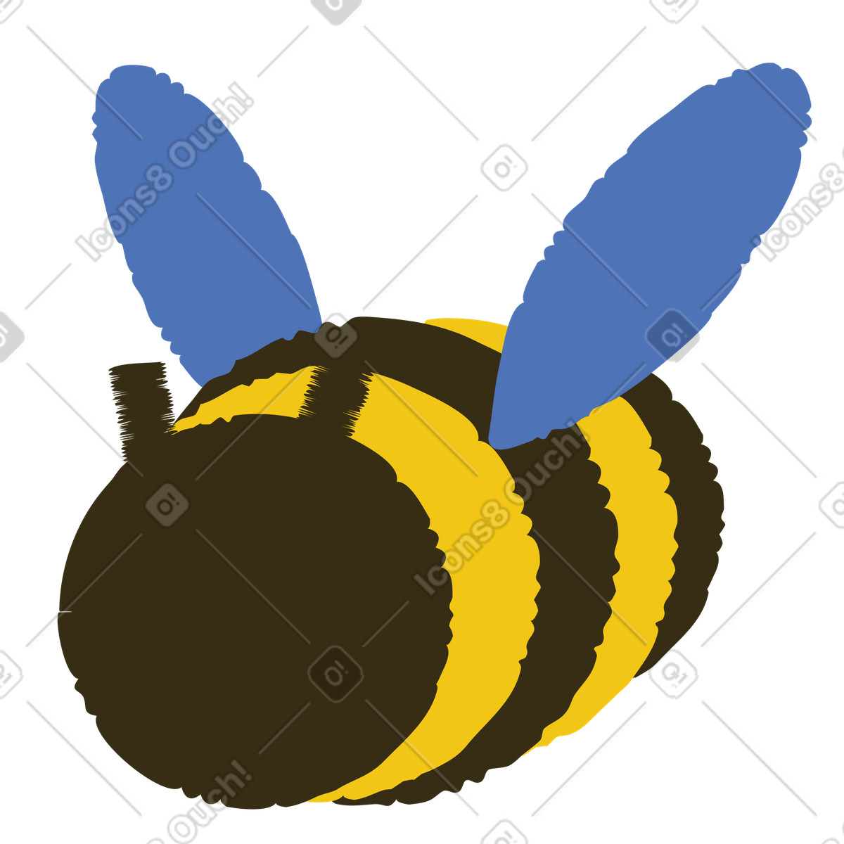 Bee illustration in Bermuda style download in PNG, SVG