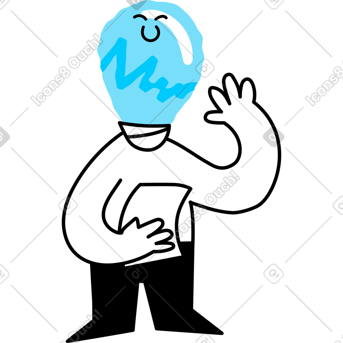 Ilustração de Personagem alegre em no estilo Giggle para baixar em PNG, SVG