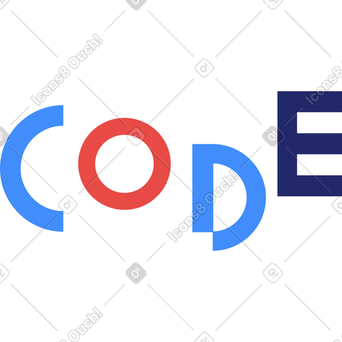 Text code lettering illustration in Clip style download in PNG, SVG