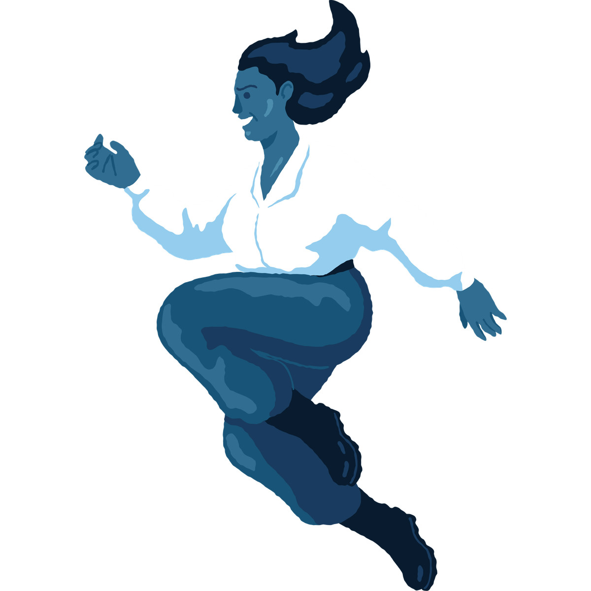 Curvy woman jumping side view-Illustration im Cherry-Stil als Download in PNG, SVG