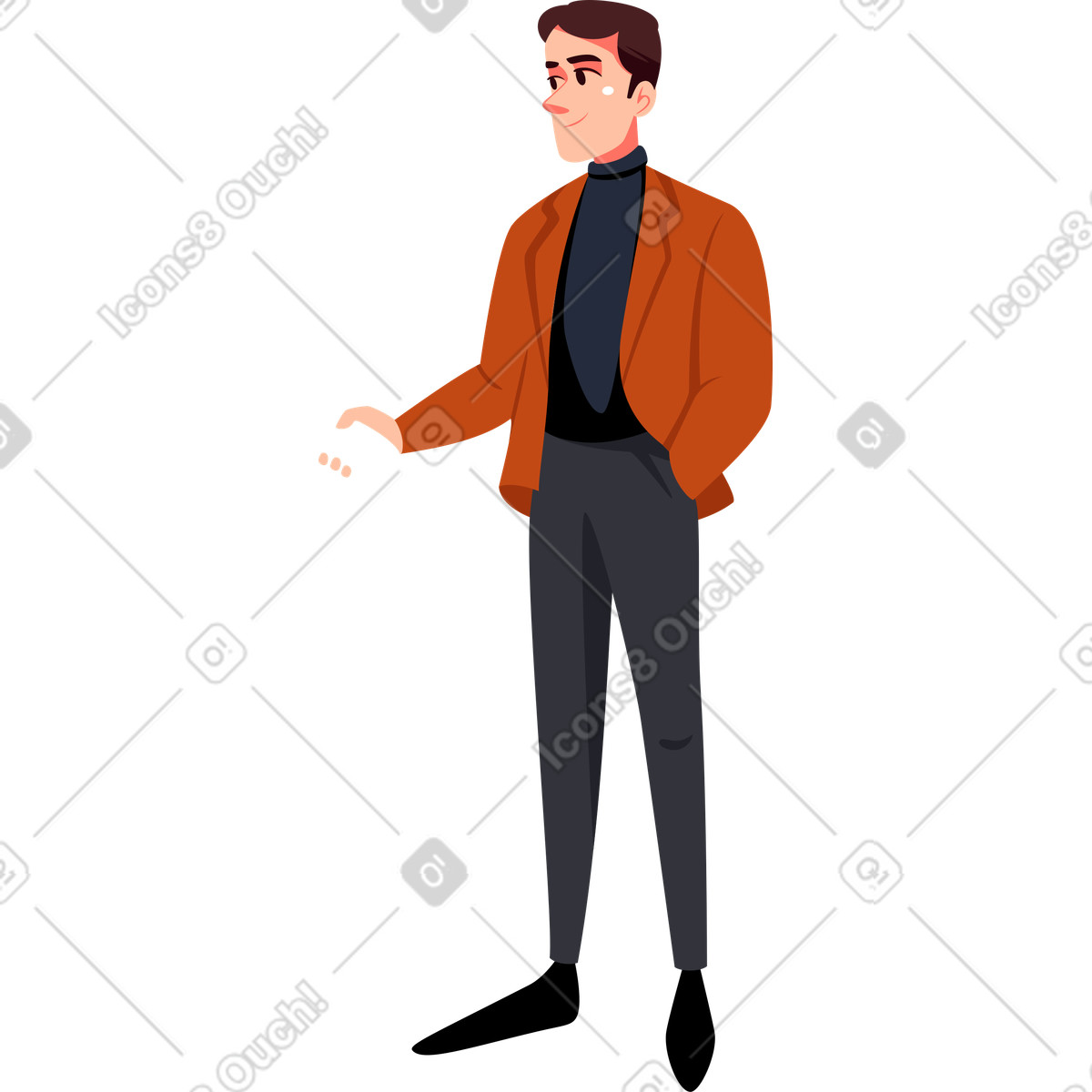 L'uomo tese la mano illustrazione in stile Vivid scarica in PNG, SVG