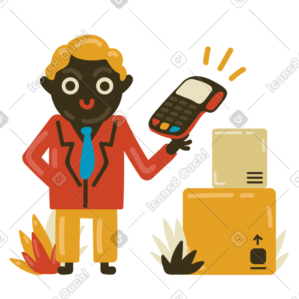 Bezahlen sie für den versand-Illustration im Arabica-Stil als Download in PNG, SVG