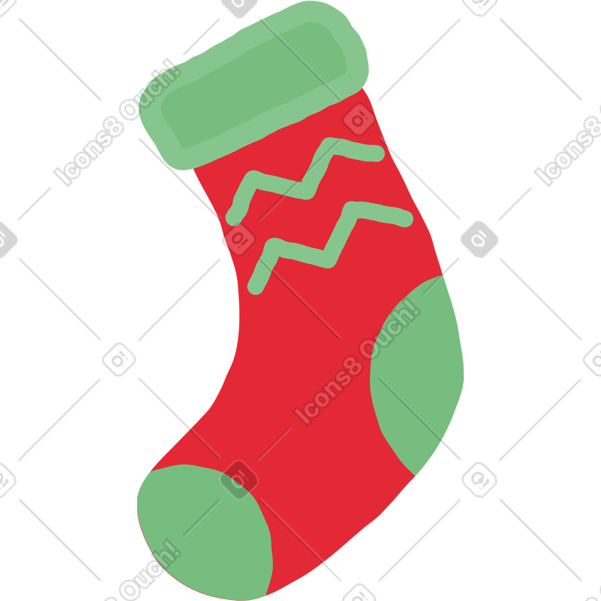 Sock illustration in Stripy style download in PNG, SVG
