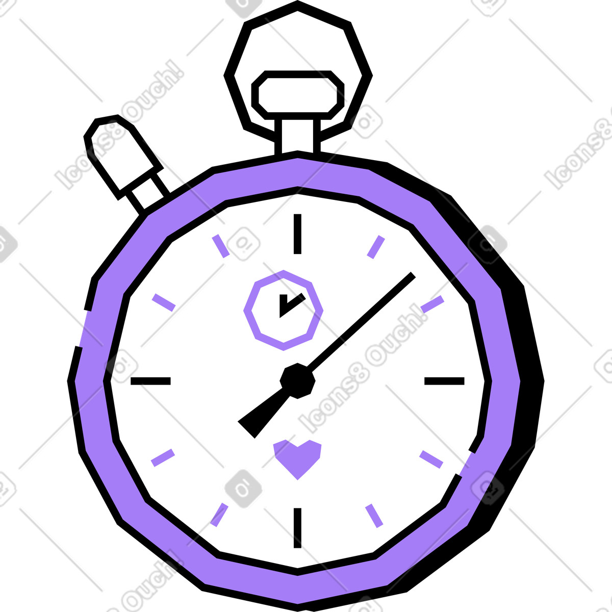 Timer illustration in Amethyst style download in PNG, SVG