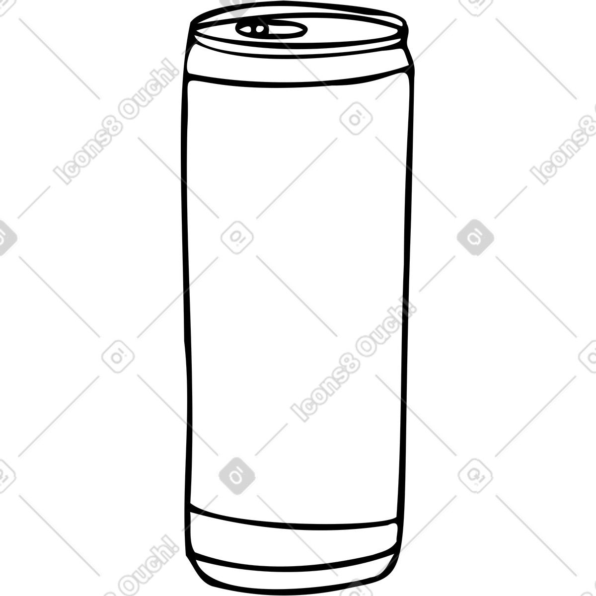 Tall soda can lines illustration in Marks style download in PNG, SVG