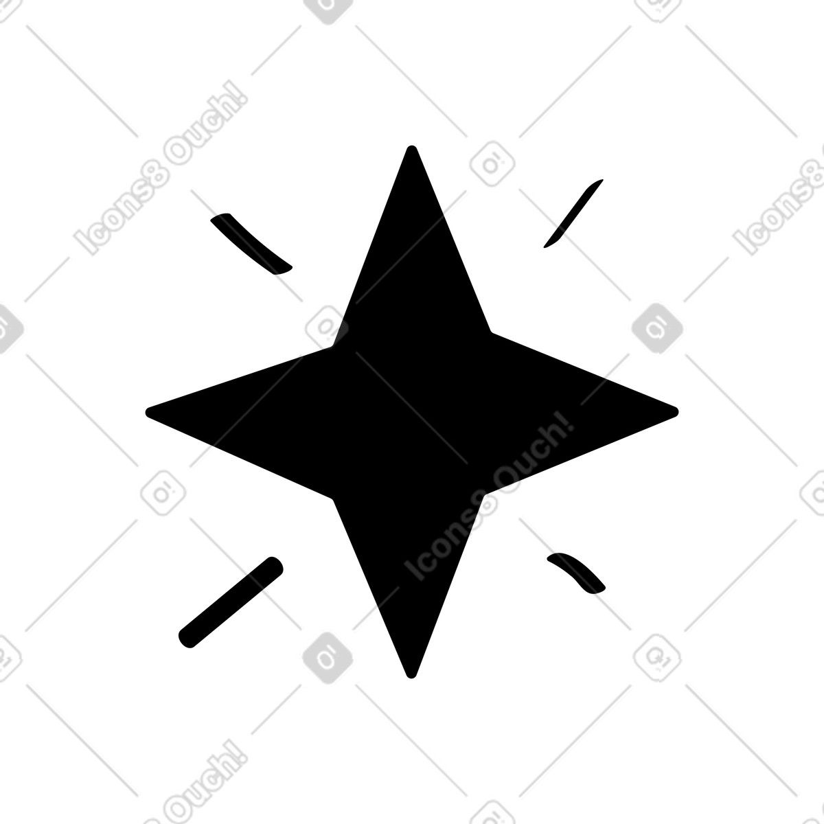 Black star illustration in Twirl style download in PNG, SVG