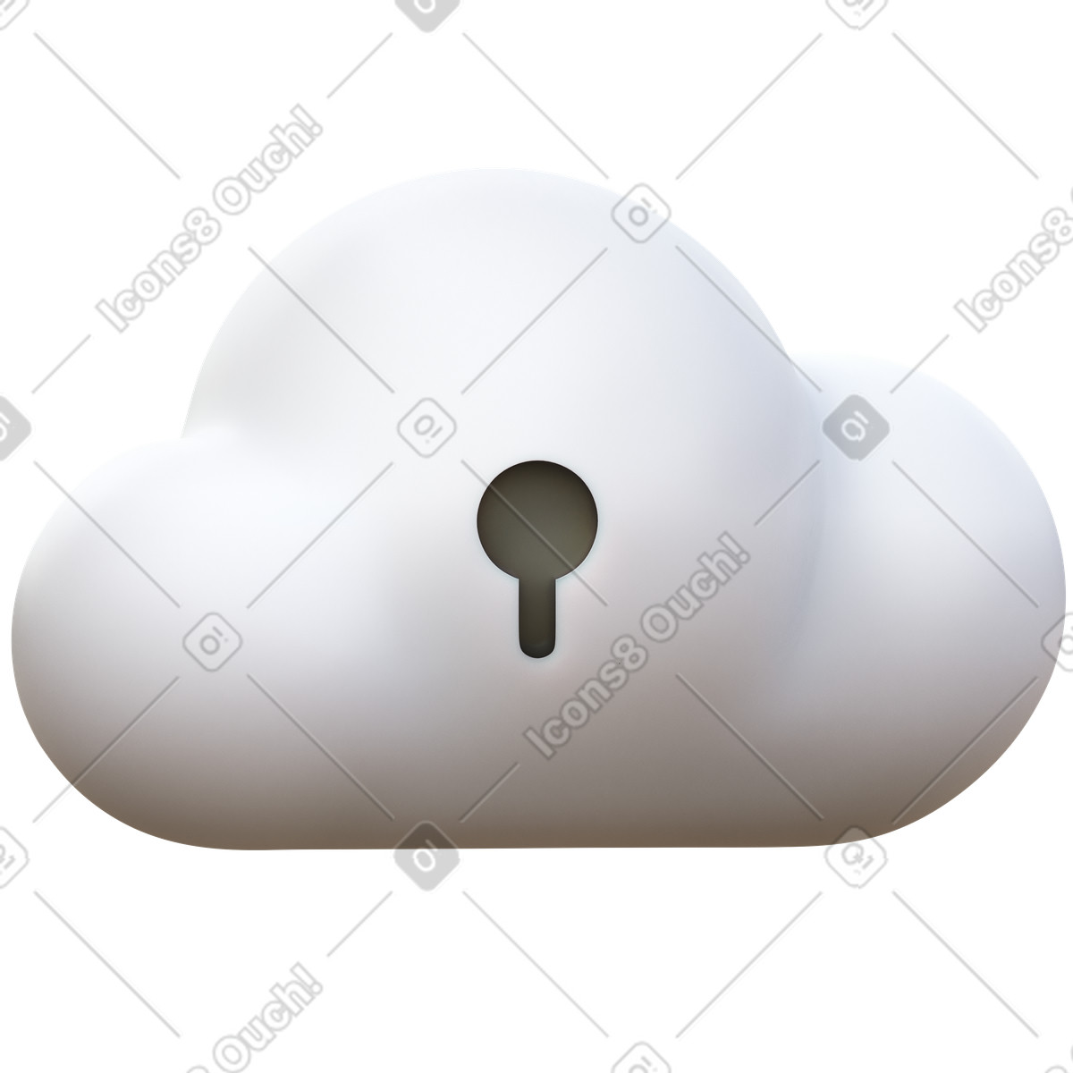 Illustration Secure cloud dans le style 3D Fluency à télécharger aux formats PNG, SVG