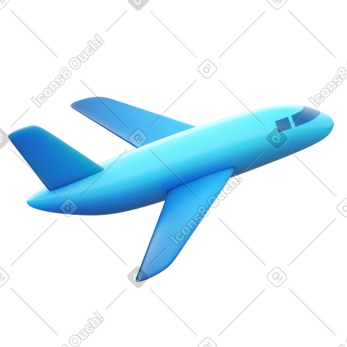3D Fluency スタイルの Airplane take off のイラストをPNG、SVG形式でダウンロード
