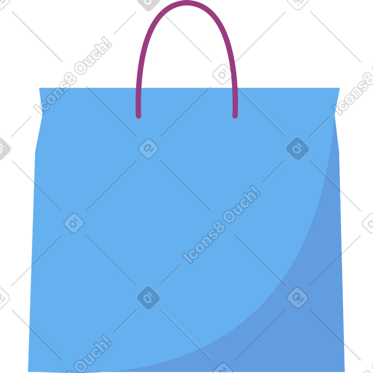 Sammy スタイルの ブルーショッピングバッグ のイラストをPNG、SVG形式でダウンロード