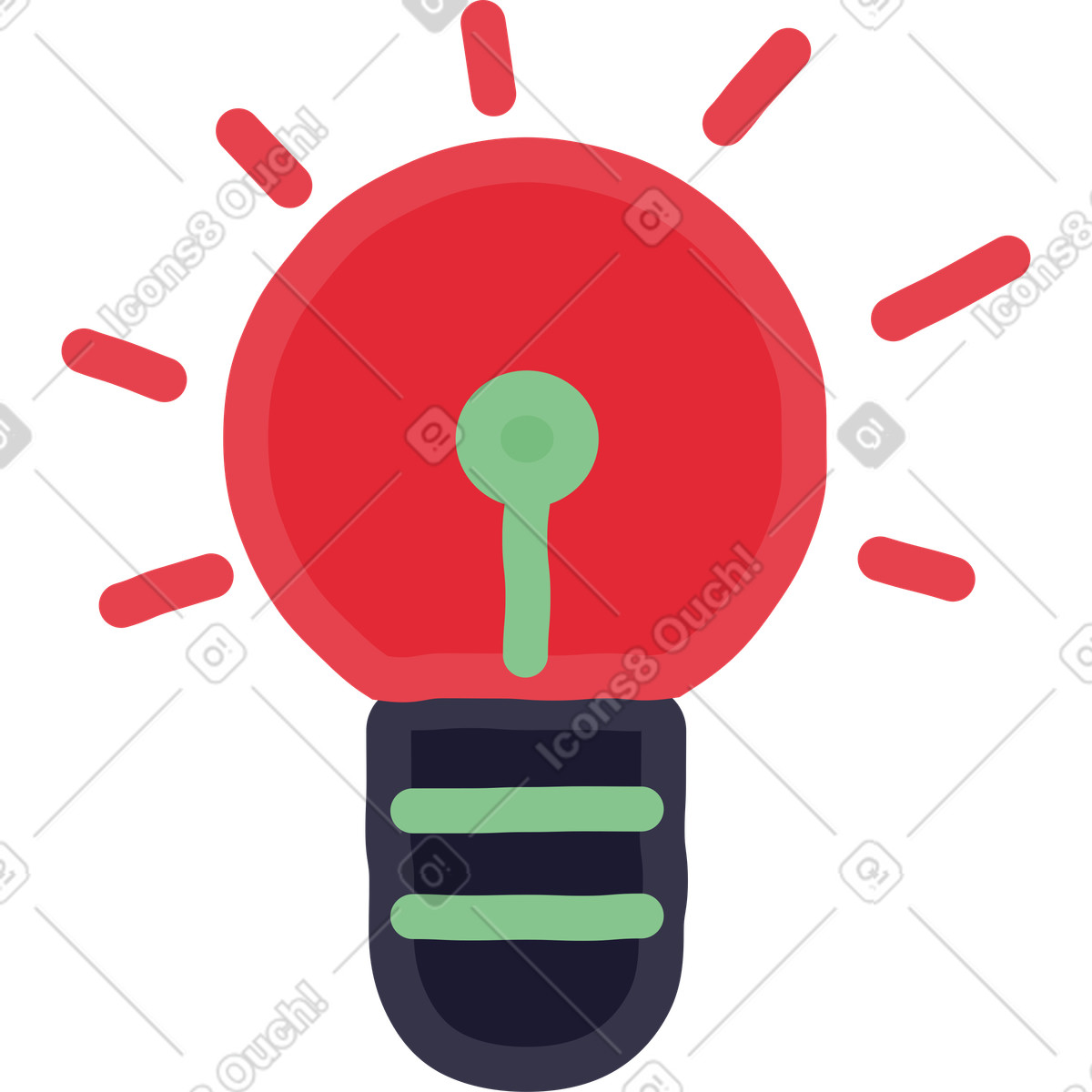Illustration Ampoule dans le style Stripy à télécharger aux formats PNG, SVG