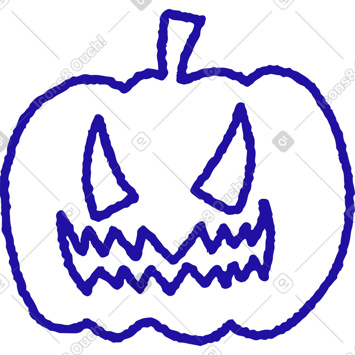 Ilustración Calabaza malvada en estilo Whimsy a descargar en PNG y SVG