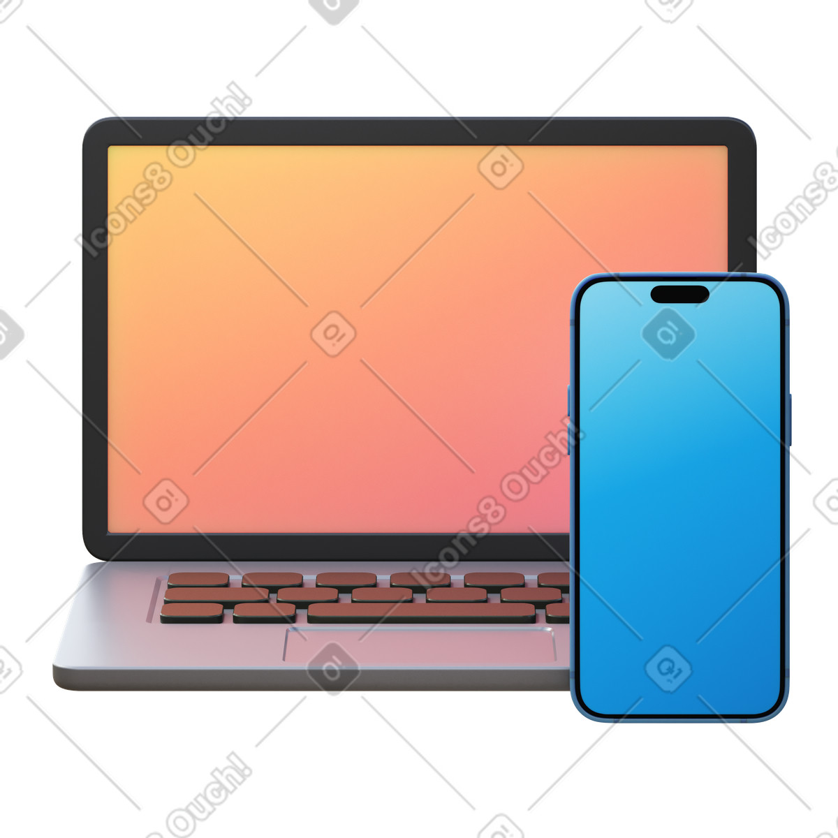 下载 3D Fluency 风格的 Multiple devices 插画，支持 PNG、SVG 格式
