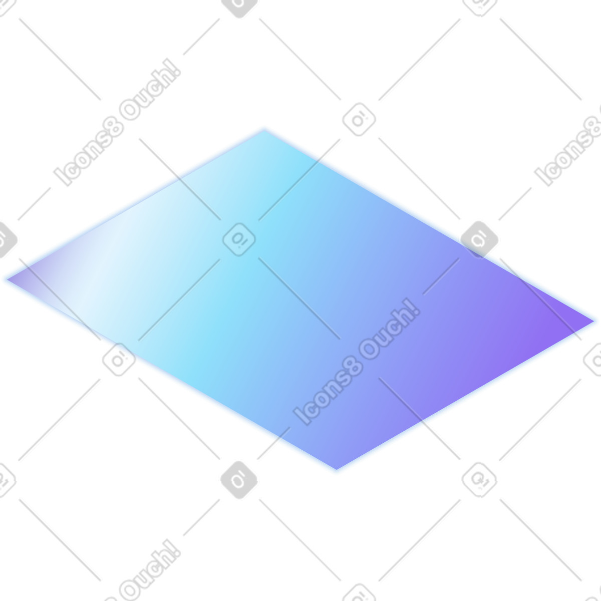 Blank straight sheet of paper illustration in Isotech style download in PNG, SVG
