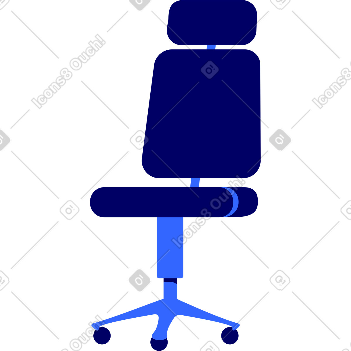 Computer chair without armrests illustration in Lounge style download in PNG, SVG